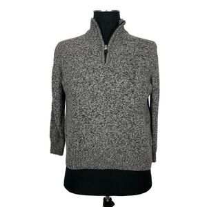 Vintage Giorgiolini Italy 1/4 Zip Gray Wool Cashmere Blend Sweater - Mens L (Fit
